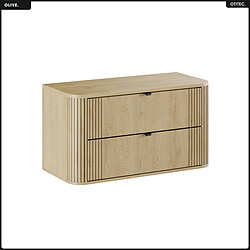 OTITEC Ensemble de meubles sous vasque - 100 cm - avec Plan - OLIVE - Chêne