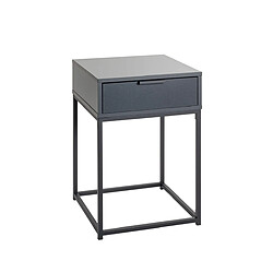 Pegane Table de chevet 1 tiroir - Anthracite