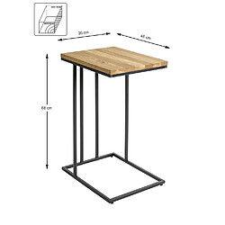 Avis Pegane Table d'appoint rectangulaire - Chêne et noir