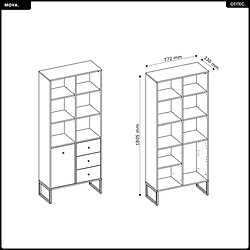 Otitec Bibliothèque avec tiroirs - Beige