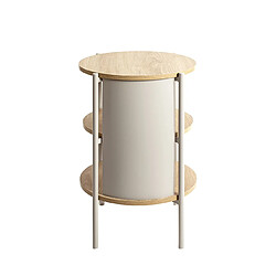 Acheter Pegane Table d'appoint ronde - Chêne/gris