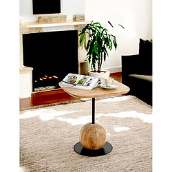 Pegane Table d'appoint carrée - Chêne