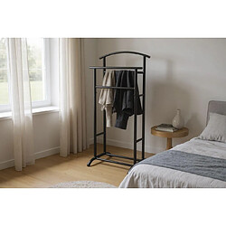 Pegane Valet de nuit double en métal - Noir