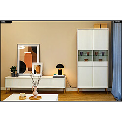 Otitec armoire vitrine bibliothèque - Blanc mat