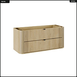 OTITEC Ensemble de meubles sous vasque - 120 cm - avec Plan - Colonne - OLIVE - Chêne