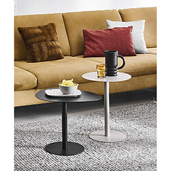 Pegane Table d'appoint métal - Noir pas cher