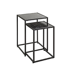 Pegane Lot de 2 tables d'appoint - Noir