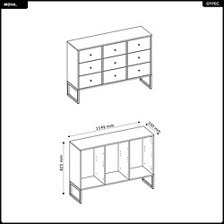 Otitec Commode design 9 tiroirs - Blanc mat