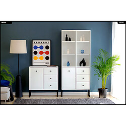 Otitec Bibliothèque avec tiroirs - Blanc mat