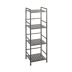 Pegane Étagère colonne 4 niveaux métal - Anthracite
