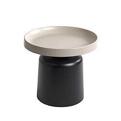 Pegane Table d'appoint ronde métal - Gris