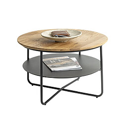 Pegane Table basse ronde - Chêne pas cher