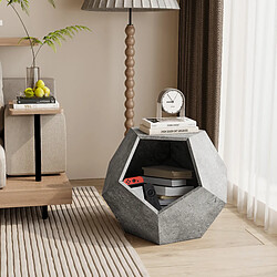 OKWISH Table d’Appoint Moderne avec Niche pour Chat en MDF - Gris Ciment