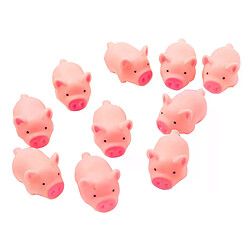 General Lot de 10 mini jouets pour animaux de compagnie, cochon rose mignon qui couine, en caoutchouc souple, interactifs et amusants~07606