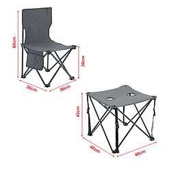 Helloshop26 Set de table et 2 chaises de camping pliantes gris 03_0010690