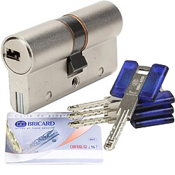Cylindre de porte haute sécurité débrayable 30x40 mm 3 clés et carte de propriété Barillet Chifral S2 Bricard
