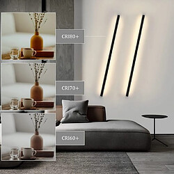 Acheter ZMH Applique LED 2er Intérieur Noir 100cm Applique 3000k Moderne Couloir Chambre à Coucher