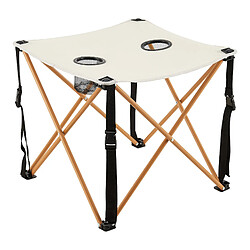 Helloshop26 Set de table et 2 chaises de camping pliantes beige 03_0010689