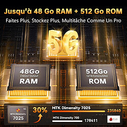 OUKITEL WP55 Pro Smartphone Incassable 5G - 48Go+512Go/TF2To 120Hz 6.6" 11000mAh/33W 108MP+32MP NFC Android 15 - Noir