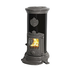 Godin Poêle à bois en fonte émaillée - Gris