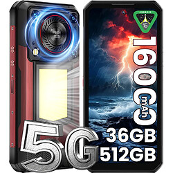 OUKITEL WP56 Smartphone Incassable 5G - 36Go+512Go 16000mAh 6.8" 120Hz 108MP+32MP NFC Android 15 - Rouge