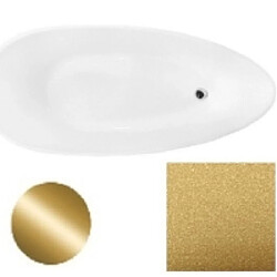 BESCO Baignoire îlot de 140 x 60 cm - Dorée - avec Siphon Dorée - GOYA