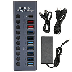 Autre vue Hub USB 3.0 avec adaptateur secteur