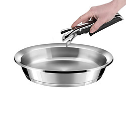 Cuisinox Ycône - Poêle 24 cm inox finition miroir avec poignée amovible