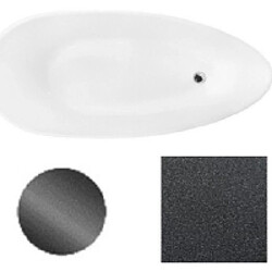 BESCO Baignoire îlot de 140 x 60 cm - Graphite - avec Siphon Graphite - GOYA