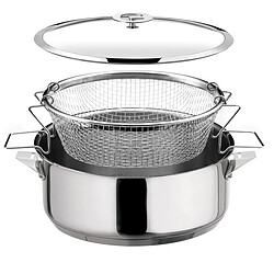 Cuisinox Eclipse - Sauteuse 24 cm revêtue en céramique, couvercle et panier de cuisson pour friture et cuisson à l'eau