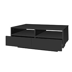 DZMDIP Table basse - 90x55x35 cm - LED 16 couleurs - 4 tiroirs - Noir brillant