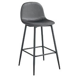 Homy france lot de 2 tabourets de bar scandinaves velours - Gris