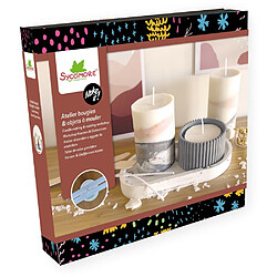 Au sycomore Coffret bougies Jesmonite - Blanc Coffret atelier bougies et Jesmonite - kit créatif résine - pâte à modeler - dès 12 ans