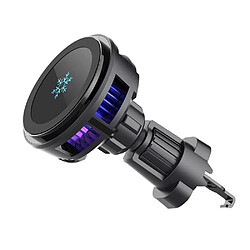 Chargeur Sans Fil Voiture 15W Avec Refroidissement Et Lumière LED RGB Intégrée YONIS