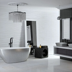 BESCO Baignoire îlot de 140 x 60 cm - Silver - avec Siphon Chrome - GOYA