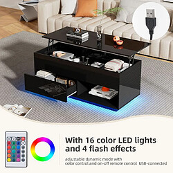 Avis Dzmdip Table basse relevable - Noir