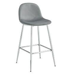 Homy france Lot de 2 tabourets de bar - Gris