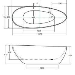 Avis BESCO Baignoire îlot de 160 x 70 cm - Noir - avec Siphon Noir - GOYA