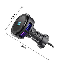 Chargeur Sans Fil Voiture 15W Avec Refroidissement Et Lumière LED RGB Intégrée YONIS