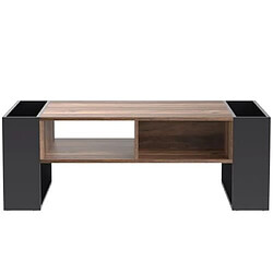 DZMDIP Table basse - Rectangulaire - Bois massif - 106.4 x 40 x 60 cm - Espace de rangement double face