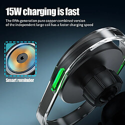 Avis Chargeur Sans Fil Voiture 15W Aimanté Sécurisé Avec Support Téléphone Noir YONIS