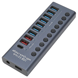 Avis Autre vue Hub USB 3.0 avec adaptateur secteur