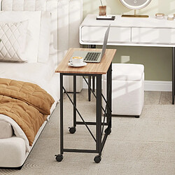 Avis OKWISH Bureau pliant compact 80 cm avec roulettes, gain de place