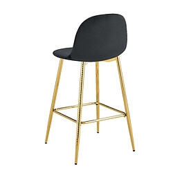 Acheter Homy france lot de 2 tabourets de bar velours - Anthracite
