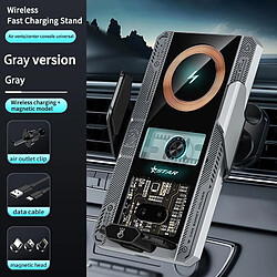 Chargeur Sans Fil Voiture 15W Induction Rapide Support Téléphone Argenté YONIS