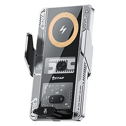 Chargeur Sans Fil Voiture 15W Induction Rapide Support Téléphone Argenté YONIS