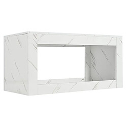 DZMDIP Table Basse avec éclairage LED - Blanc - Rectangulaire - Bureau - Elégance - Chic