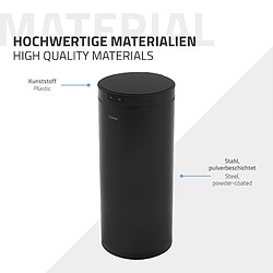 Avis ML-Design Poubelle automatique avec capteur 40 L en acier avec anneau de maintien pour sac