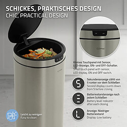 ML-Design Poubelle automatique avec capteur 40 L en inox avec anneau de maintien pour sac