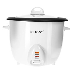Sokany Cuiseur à Riz 2.2L avec Panier Vapeur Compact et Maintien Chaud Blanc